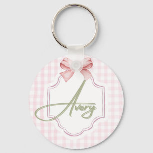 Personalisiert Avery Baby Girl Kinderzimmer Bow&Gi Schlüsselanhänger