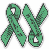 PERSONALISIERT Awareness Ribbon Graphic (grün) Aufkleber (Vorderseite)