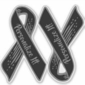 PERSONALISIERT Awareness Ribbon Graphic (schwarz) Aufkleber (Vorderseite)