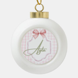Personalisiert Ayla Baby Girl Kinderzimmer Bow&Gin Keramik Kugel-Ornament