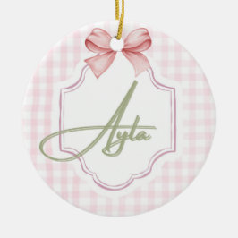 Personalisiert Ayla Baby Girl Kinderzimmer Bow&Gin Keramik Ornament