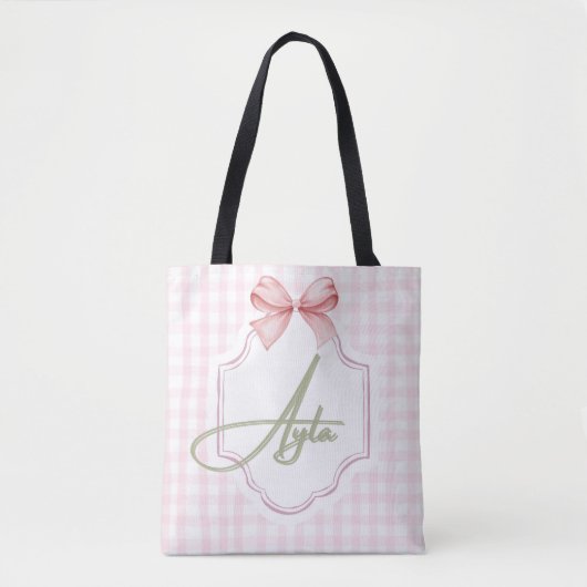 Personalisiert Ayla Baby Girl Kinderzimmer Bow&Gin Tasche (Vorderseite)