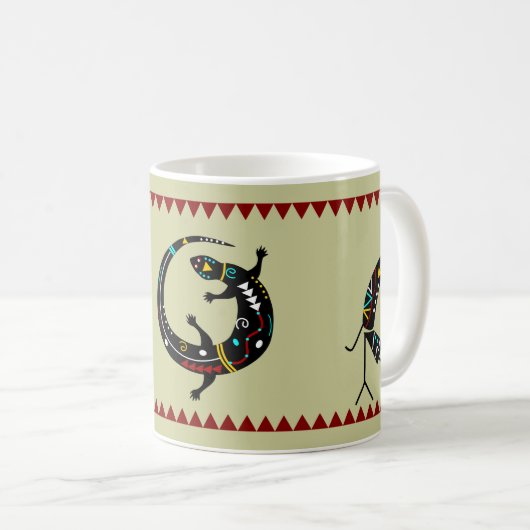 Personalisiert Aztec Southwest Kokopelli Design Kaffeetasse (VorderseiteRechts)