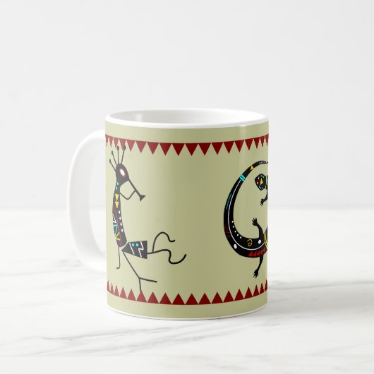 Personalisiert Aztec Southwest Kokopelli Design Kaffeetasse (Vorderseite Links)