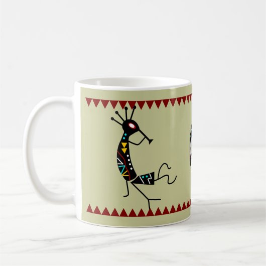 Personalisiert Aztec Southwest Kokopelli Design Kaffeetasse (Links)
