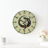 Personalisiert Aztec Southwest Lizard Design Große Wanduhr (Zuhause)