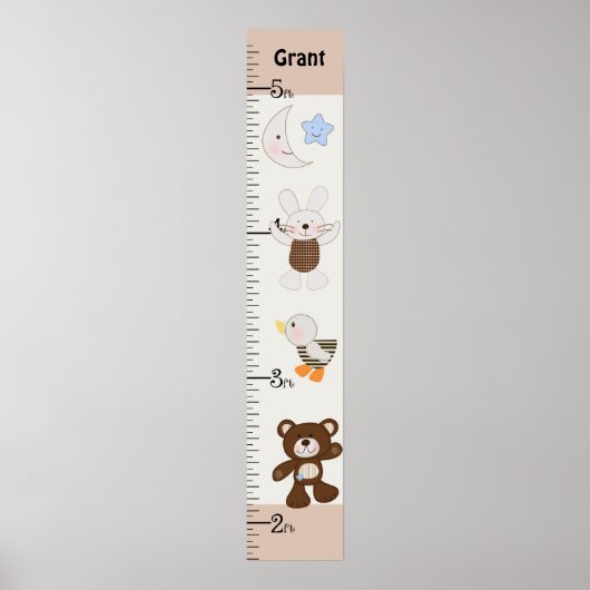 Personalisiert B ist für Bären/Teddy Bear Growth C Poster (Vorne)