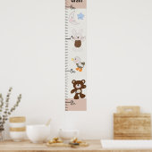 Personalisiert B ist für Bären/Teddy Bear Growth C Poster (Küche)