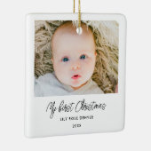 Personalisiert Baby 1. Foto Weihnachten Keramikornament (Rechts)