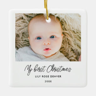 Personalisiert Baby 1. Foto Weihnachten Keramikornament