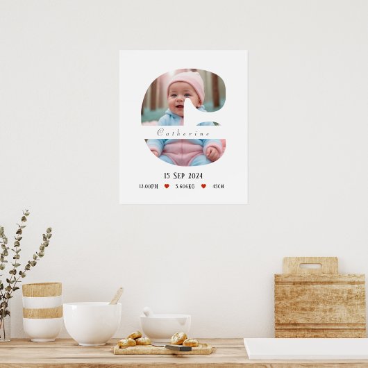 Personalisiert Baby Alphabet Letter - C - Poster (Küche)