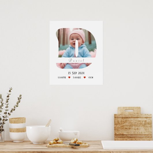 Personalisiert Baby Alphabet Letter - D - Poster (Küche)