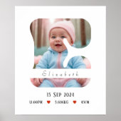 Personalisiert Baby Alphabet Letter - E - Poster (Vorne)