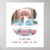 Personalisiert Baby Alphabet Letter - G - Poster (Vorne)