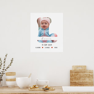 Personalisiert Baby Alphabet Letter - L - Poster