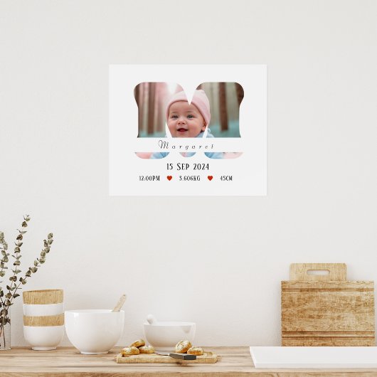 Personalisiert Baby Alphabet Letter - M - Poster (Küche)