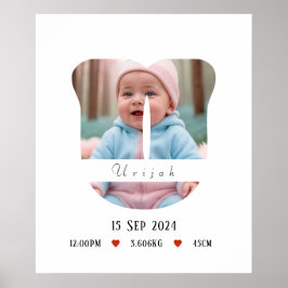 Personalisiert Baby Alphabet Letter - U - Poster