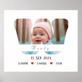 Personalisiert Baby Alphabet Letter - W - Poster (Vorne)