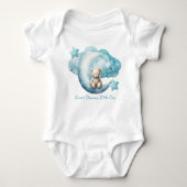 Personalisiert Baby Bear Moon Star Cloud Blue Boy Baby Strampler (Vorderseite)