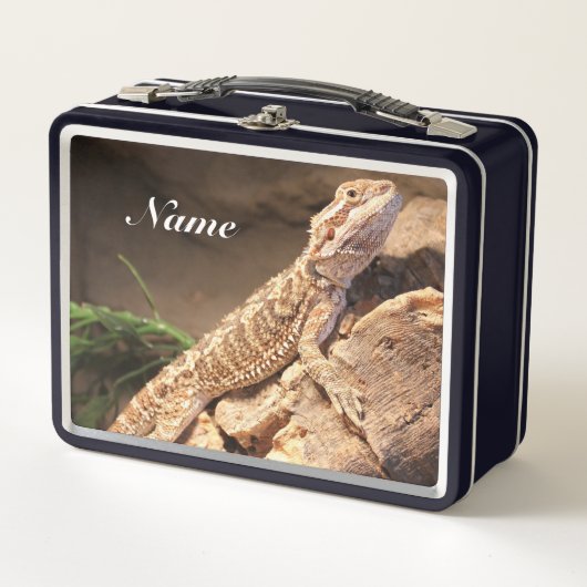 Personalisiert Baby Bearded Dragon Lizard Metall Brotdose (Vorderseite)
