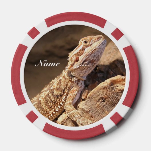 Personalisiert Baby Bearded Dragon Lizard Pokerchips (Rückseite)