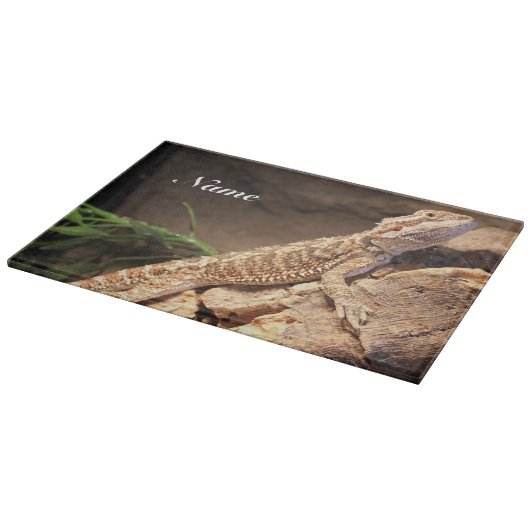 Personalisiert Baby Bearded Dragon Lizard Schneidebrett (Ecke)