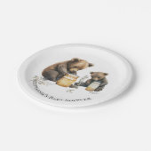 Personalisiert Baby Bear's Honey Baby Shower Telle Pappteller (Schrägansicht)