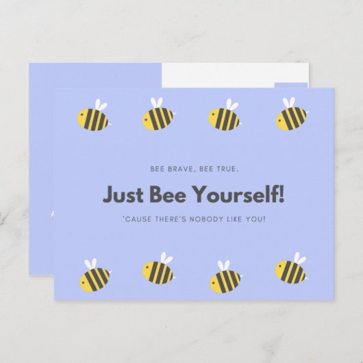 Personalisiert - Baby Blue Bee Funny Postkarte (Vorne/Hinten)