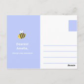 Personalisiert - Baby Blue Bee Funny Postkarte (Rückseite)