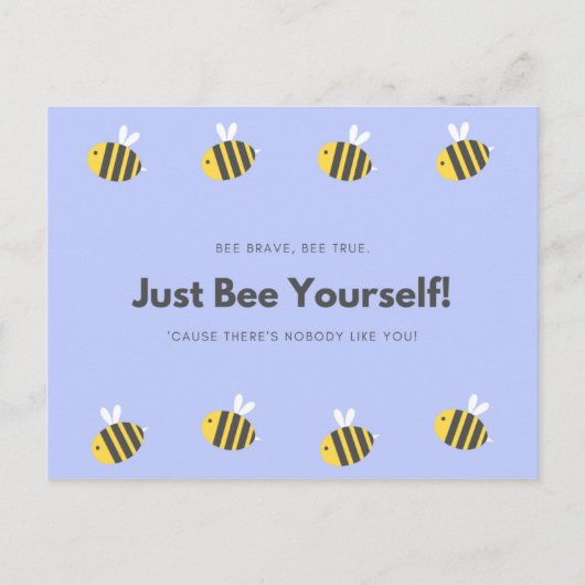 Personalisiert - Baby Blue Bee Funny Postkarte (Vorderseite)