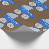 Personalisiert Baby Blue Carriers Geschenkpapier (Ecke)