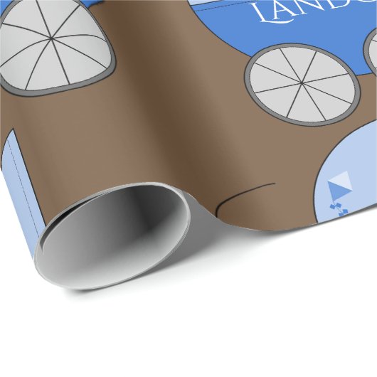 Personalisiert Baby Blue Carriers Geschenkpapier (Rolleneckpunkt)