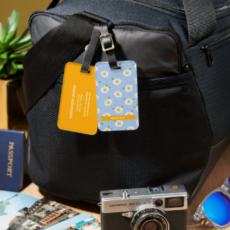 Personalisiert Baby Blue Daisies Gepäckmarke Gepäckanhänger