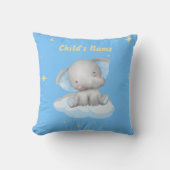 Personalisiert Baby Blue Elephant Throw Kissen (Vorderseite)