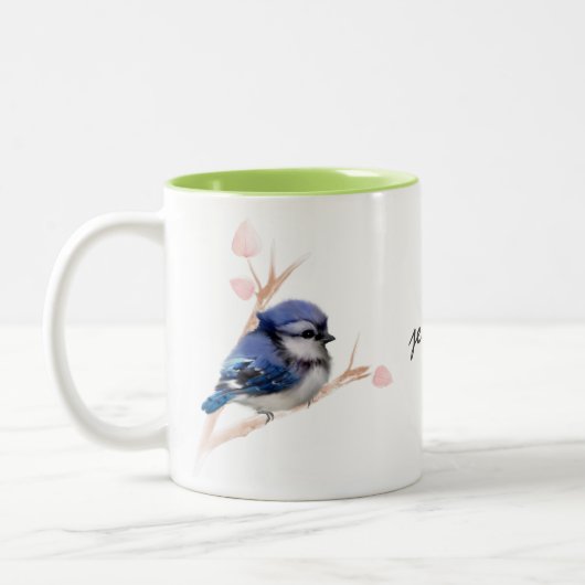 Personalisiert Baby Blue Jay Bird Tasse (Links)