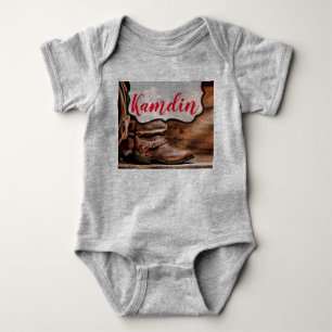 Personalisiert Baby Body Anzug Cowboy Boots Barn W Strampler