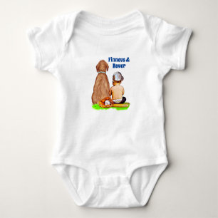 Personalisiert Baby Boy and Dog Baby Strampler