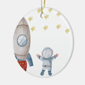 Personalisiert Baby Boy Astronaut Erste Weihnachte Keramik Ornament (Links)