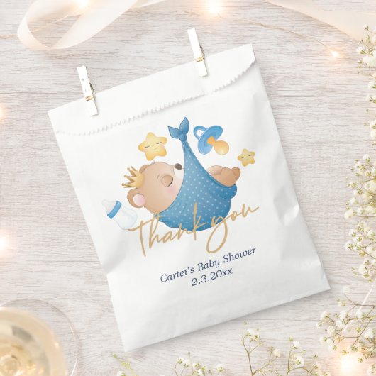 Personalisiert Baby Boy Bear Baby Dusche Geschenktütchen (Ausgeschnitten)