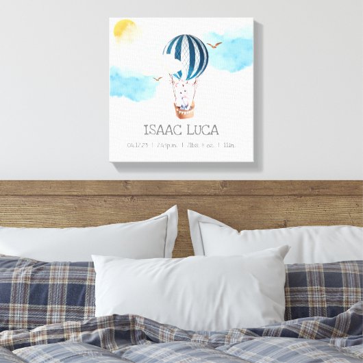 Personalisiert Baby Boy Birth Stats Foto Leinwand (Insitu (Schlafzimmer))