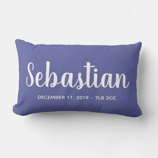 Personalisiert | Baby Boy Birth Stats Lendenkissen (Vorderseite)