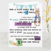 Personalisiert Baby Boy Birthday Card - Peter Rabb Karte (Gelbe Blume)