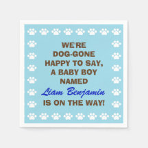 Personalisiert Baby Boy - Dog Themed Baby Dusche