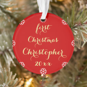 Personalisiert Baby Boy Girl Erster Weihnachtsname Ornament