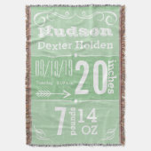 Personalisiert Baby Boy Kinderzimmer Geburtstagsau Decke (Vorderseite Vertikal)