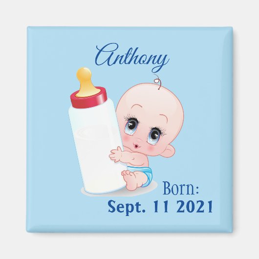 Personalisiert Baby Boy Kühlschrank Magnet (Vorne)
