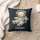 Personalisiert Baby Boy Pillow Teddy Bear Astronau Kissen (Decke)