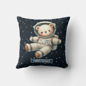 Personalisiert Baby Boy Pillow Teddy Bear Astronau Kissen (Rückseite)