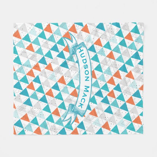 Personalisiert Baby Boy Swaddle Tepee Arrow Muster Fleecedecke (Vorderseite (Horizontal))