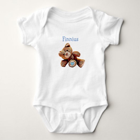 Personalisiert Baby Boy Teddy Bear Shirt (Vorderseite)